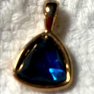 Blue pendant triangle shape vintage #029